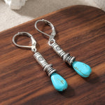 PENDIENTES VINTAGE BOHEMIO TIBÉTAIN PLATA TURQUESA