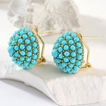 PENDIENTES ELEGANTE PALAIS STYLE TURQUESA RACIMO CLOU OREILLE