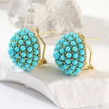 PENDIENTES ELEGANTE PALAIS STYLE TURQUESA RACIMO CLOU OREILLE