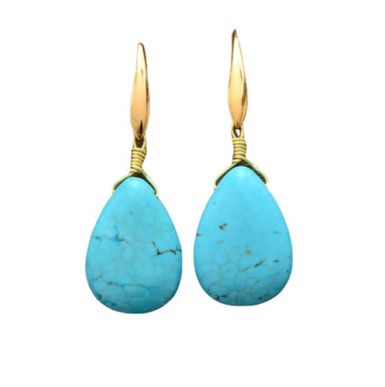 PENDIENTES ELEGANTE VINTAGE TURQUESA GOTA