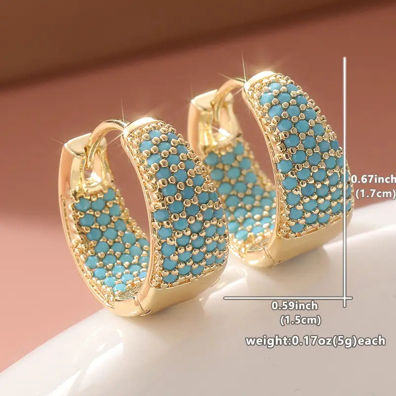 PENDIENTES DORADO TURQUESA PERLÉ ARO | ORO