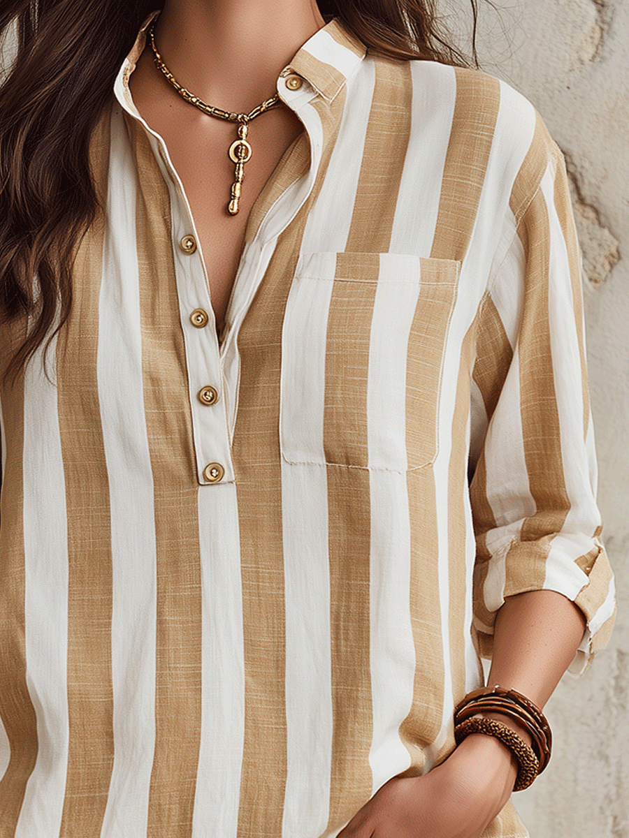 Desert Stripe Effortless Blouse