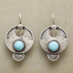 PENDIENTES VINTAGE REDONDO TURQUESA GOTA