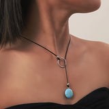COLLAR VINTAGE STYLE BOHEMIO TURQUESA COLGANTE