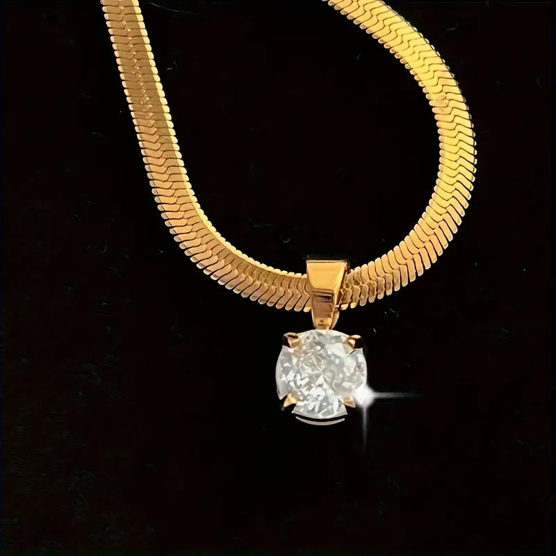 COLLAR ELEGANTE STRASS COLGANTE | ORO