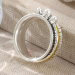ANILLOS BOHEMIO BICOLORE REDONDO PERLES