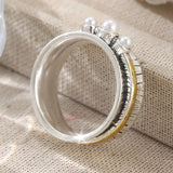 ANILLOS BOHEMIO BICOLORE REDONDO PERLES