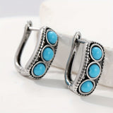 PENDIENTES VINTAGE IMPOSANT TURQUESA PERLA ARO