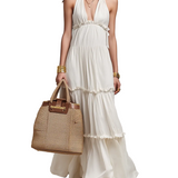 Ethereal Halter-Neck Tiered Maxi Dress