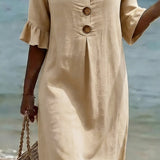VESTIDO DE PLAYA CON BORDADO FLORAL – LIGERO Y FLUIDO