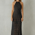 Greta – Modern texture – Women’s Backless Sculpted Texture Maxi Dress