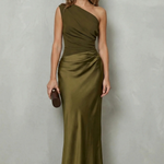 Velmoura – Asymmetric satin drape – Evening gown