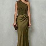 Velmoura – Asymmetric satin drape – Evening gown