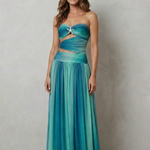 Zafrina – Sunset ombré allure – Strapless maxi dress