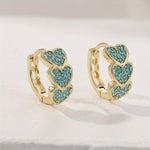 PENDIENTES ELEGANTE TURQUESA CORAZÓN EN FORME DE DESIGN ARO