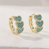 PENDIENTES ELEGANTE TURQUESA CORAZÓN EN FORME DE DESIGN ARO