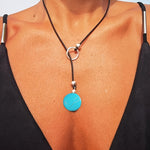 COLLAR VINTAGE STYLE BOHEMIO TURQUESA COLGANTE