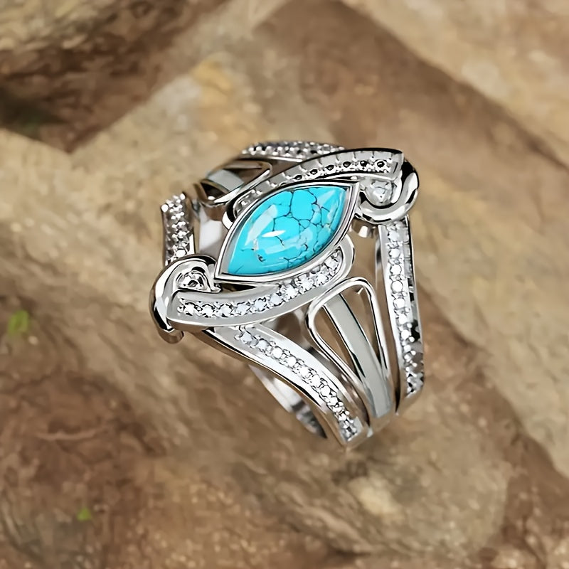 ANILLO IMPOSANT MARQUISE TURQUESA STERLING PLATA