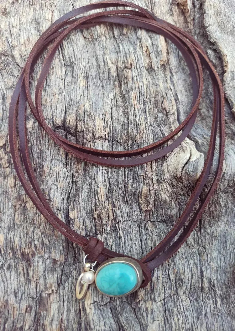 COLLAR VINTAGE TURQUESA PERLA MULTI-RANGS