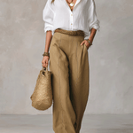 Bohemian Effortless Linen White Blouse