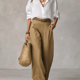 Bohemian Effortless Linen White Blouse