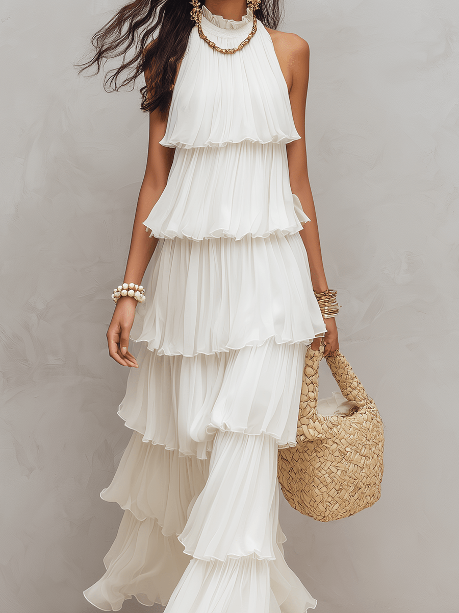 VESTIDO BOHEMIO DE CHIFÓN SIN MANGAS - VALERINA MARBELLA