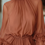 VESTIDO MINI DE GASA TRANSPARENTE ROJO - VALERINA MARBELLA