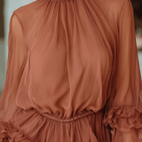 VESTIDO MINI DE GASA TRANSPARENTE ROJO - VALERINA MARBELLA