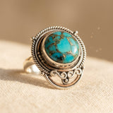 ANILLO LARGE INCRUSTACIÓN SINTÉTICO TURQUESA DOS COTIDIANON PORTER