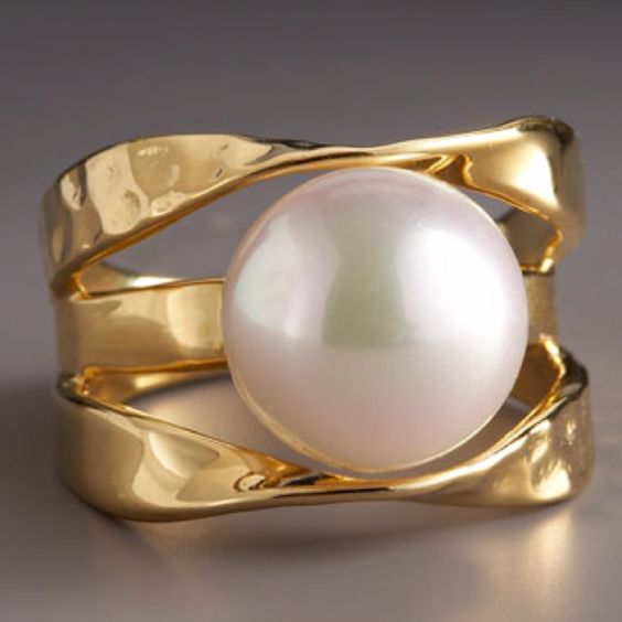 ANILLO VINTAGE PERLA ORO SUPERPUESTO