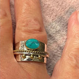 ANILLO ELEGANTE TURQUESA LARGE SORTIJA