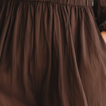 Chocolate Brown Semi-Sheer Chiffon Button-Front Jumpsuit