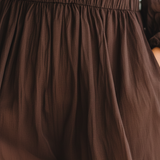 Chocolate Brown Semi-Sheer Chiffon Button-Front Jumpsuit