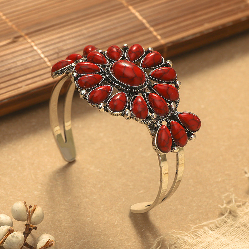 PULSERA VINTAGE BOHEMIO RÉTRO ETHNIQUE TURQUESA
