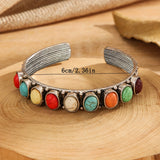 PULSERA VINTAGE STYLE MULTI-PIERRES TURQUESA MANCHETTE
