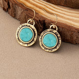 PENDIENTES BOHEMIO MINIMALISTA TURQUESA REDONDO GOTA