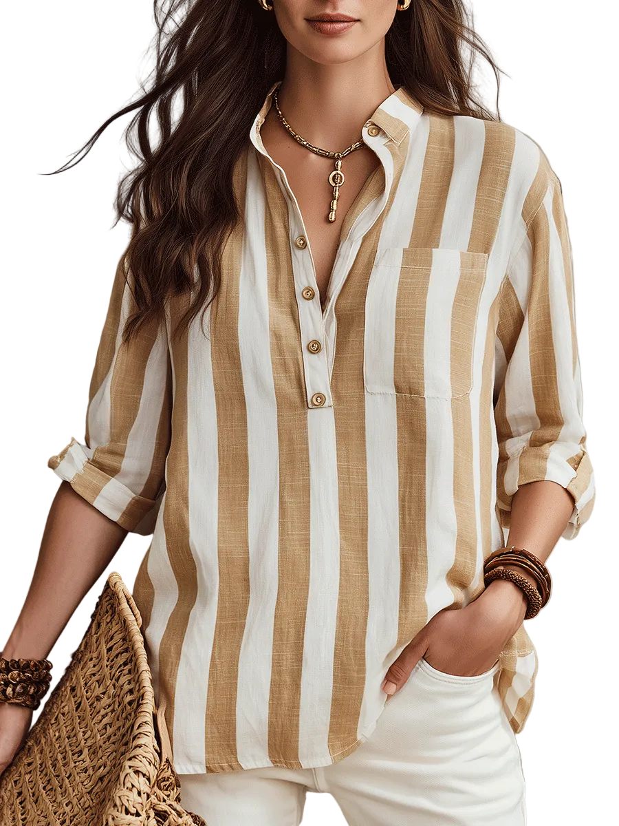 Desert Stripe Effortless Blouse