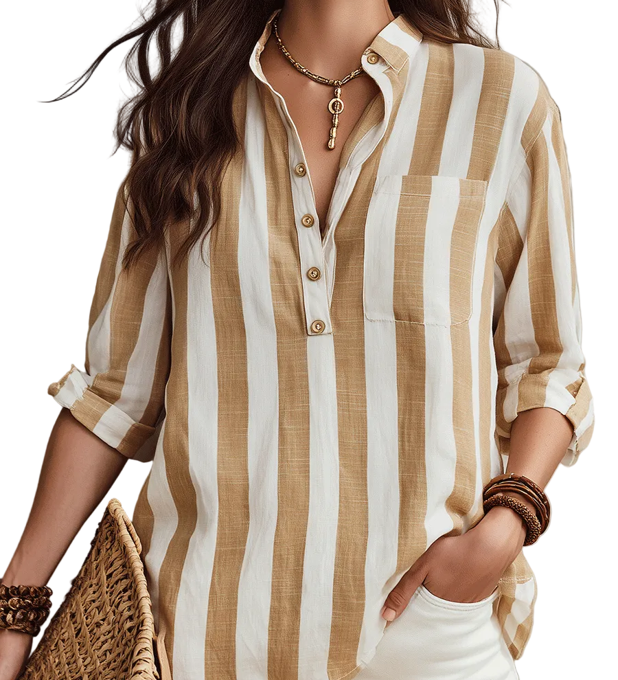 Desert Stripe Effortless Blouse
