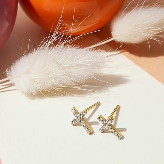 PENDIENTES PAVÉ CRUZ | ORO