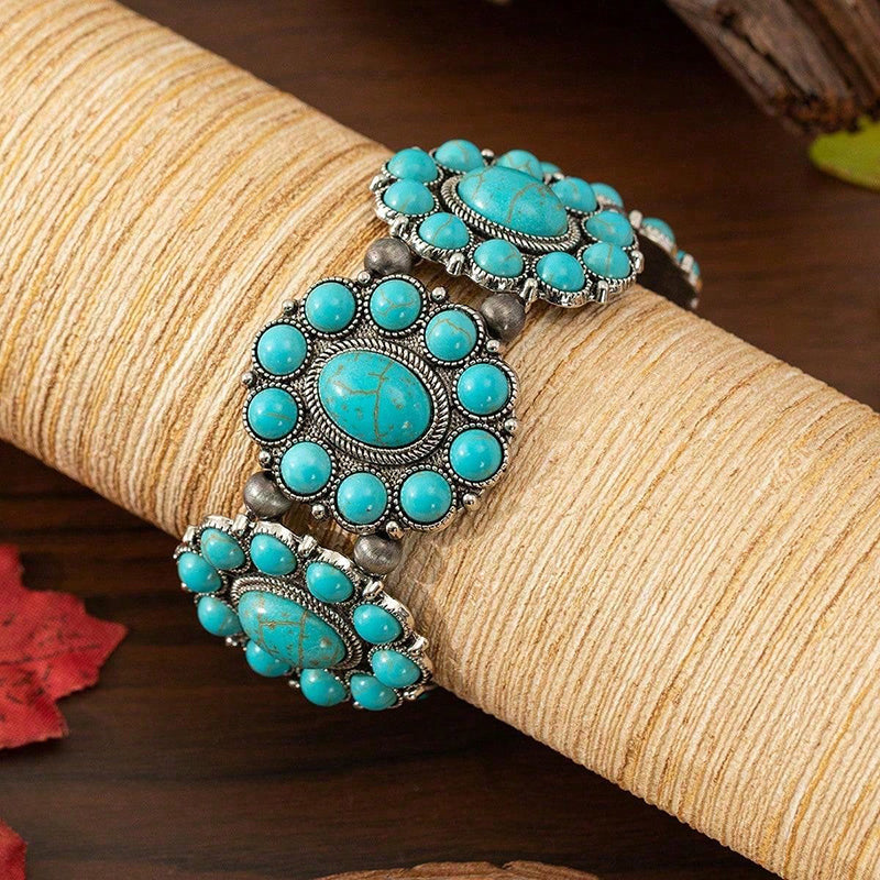 PULSERA ELEGANTE VINTAGE ETHNIQUE TURQUESA