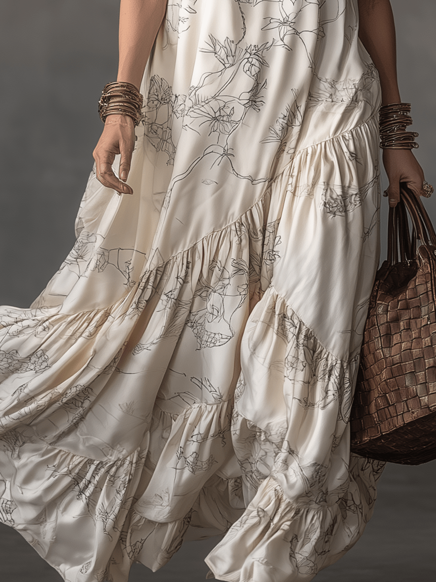 VESTIDO MAXI ESTAMPADO DE INSPIRACIÓN ARTÍSTICA - VALERINA MARBELLA