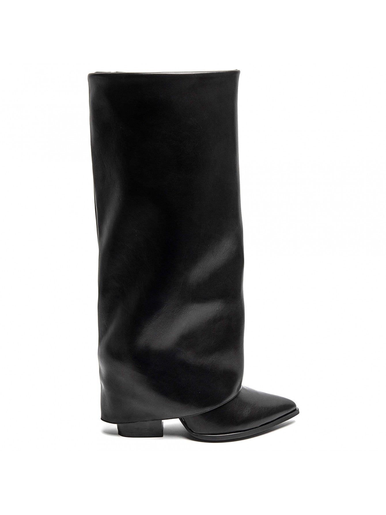 BOTAS NEGRAS CON DOBLEZ ELEGANTE