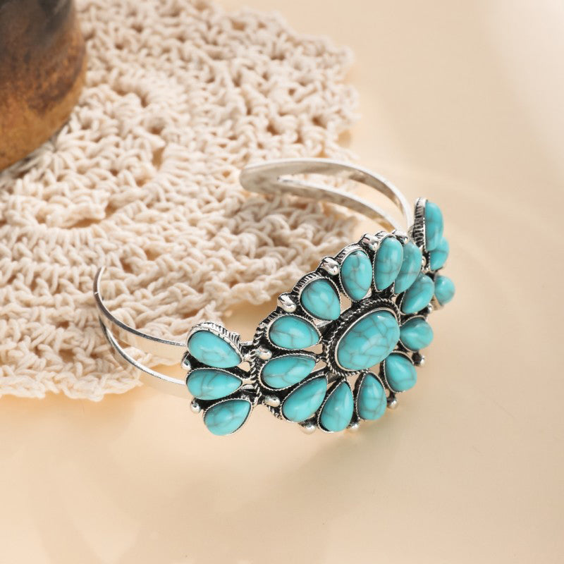 PULSERA VINTAGE BOHEMIO RÉTRO ETHNIQUE TURQUESA