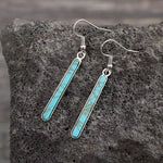 PENDIENTES ELEGANTE ANTIQUE PLATA PLAQUÉ TURQUESA GÉOMÉTRIE MOTIVO GOTA