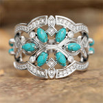 ANILLO VINTAGE BOHEMIO TURQUESA FLEURS LIANES