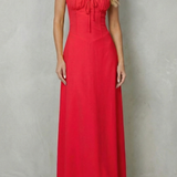 Selena – Soft corset charm – Sleeveless flowing maxi dress