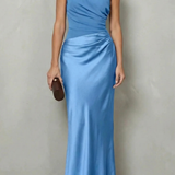Velmoura – Asymmetric satin drape – Evening gown