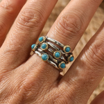 ANILLO VINTAGE GÉOMÉTRIQUE TURQUESA MULTI-SORTIJAS