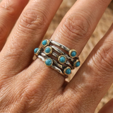 ANILLO VINTAGE GÉOMÉTRIQUE TURQUESA MULTI-SORTIJAS