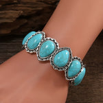 PULSERA VINTAGE TURQUESA ÓVALO PLATA PLAQUÉ IMPOSANT